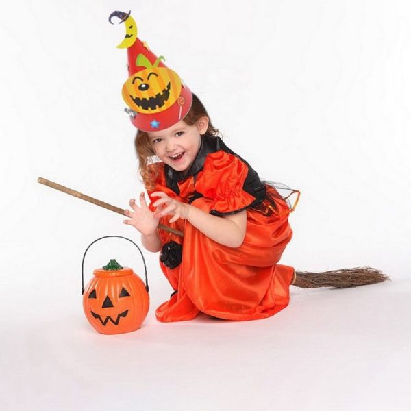 3 PCS Halloween Supplies Paper Cartoon Hat Children Dress Up Toys (Blue skull) - Image 4