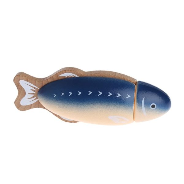 Wooden Magnetic Vegetable Fruit Cutler Kitchen Toys Children Educational Toys, Style: Squid - Image 3