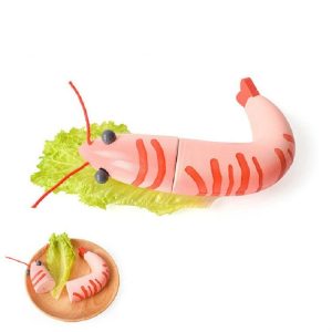 Wooden Magnetic Vegetable Fruit Cutler Kitchen Toys Children Educational Toys, Style: Shrimp