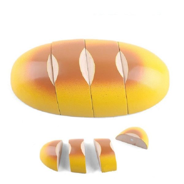 Wooden Magnetic Vegetable Fruit Cutler Kitchen Toys Children Educational Toys, Style: Bread - Image 2