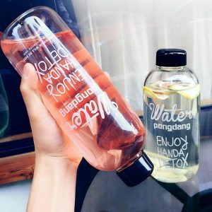 Portable Sport Camping Cycling Travel Plastic Juice Water Bottle AS Plastic Black Cover, Capacity: 1000ml