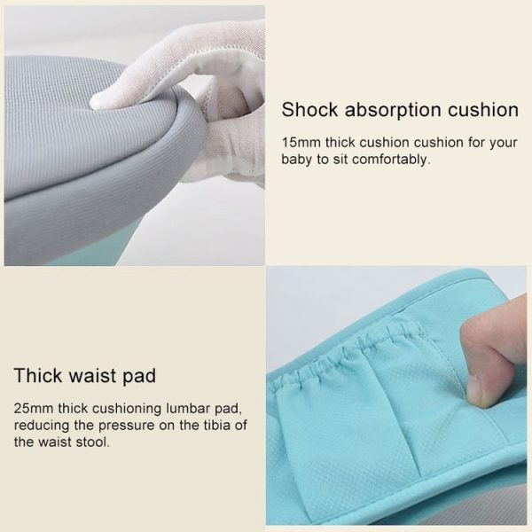 Waist belt Baby Carrier Waist Stool Walkers Baby Sling Hold Waist Belt Backpack (Coffee) - Image 3