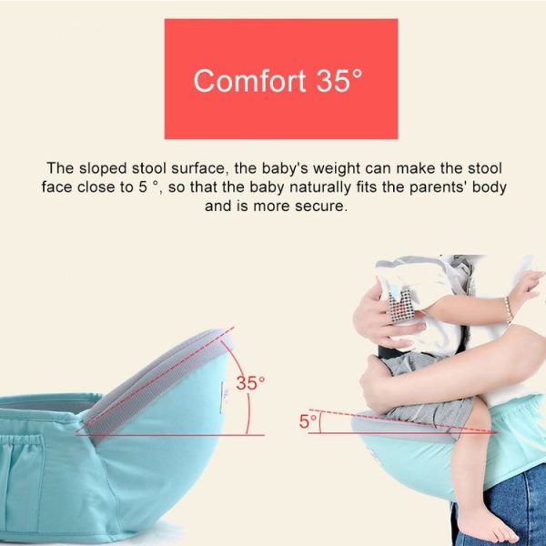Waist belt Baby Carrier Waist Stool Walkers Baby Sling Hold Waist Belt Backpack (Coffee) - Image 6