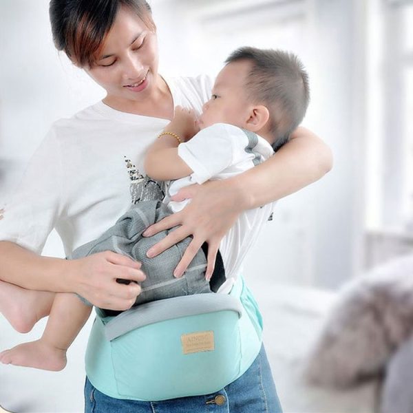 Waist belt Baby Carrier Waist Stool Walkers Baby Sling Hold Waist Belt Backpack (Coffee) - Image 9