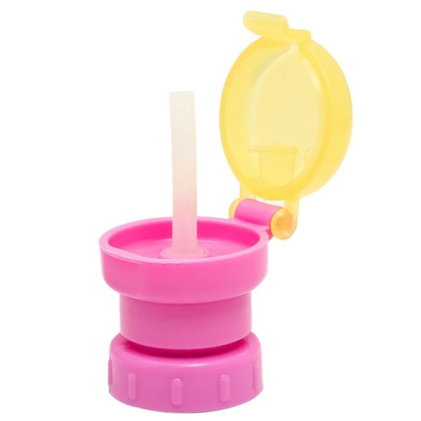 Children Portable Bottled Drinks Anti-overflow Anti-squash Replacement Straw Cap (Red)