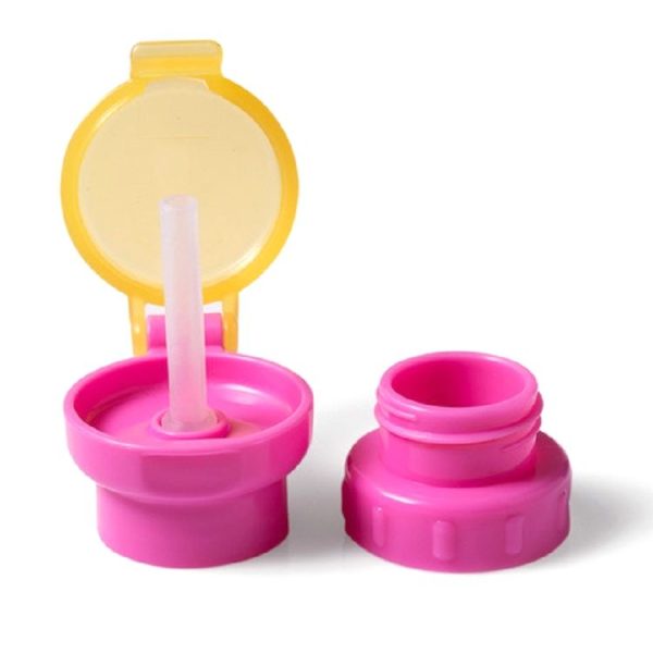 Children Portable Bottled Drinks Anti-overflow Anti-squash Replacement Straw Cap (Red) - Image 2