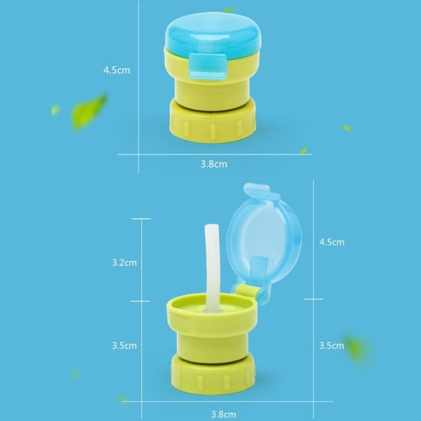 Children Portable Bottled Drinks Anti-overflow Anti-squash Replacement Straw Cap (Red) - Image 5