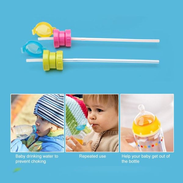 Children Portable Bottled Drinks Anti-overflow Anti-squash Replacement Straw Cap (Red) - Image 7