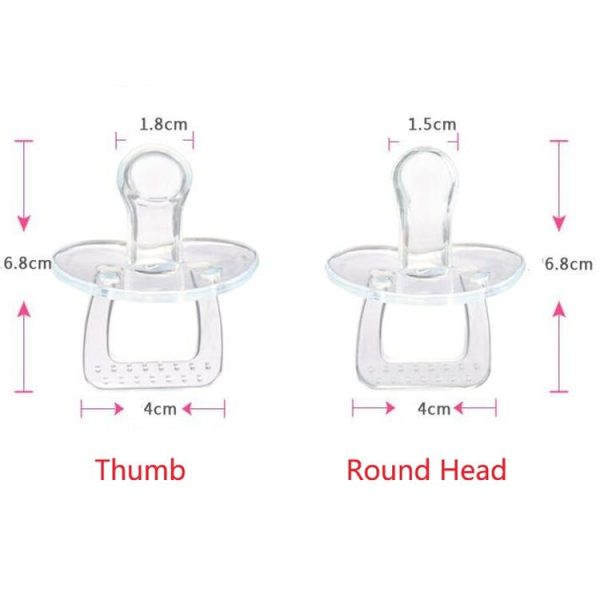 Baby Products Full Silicone Round Head Thumb Transparent Pacifier (Thumb) - Image 3
