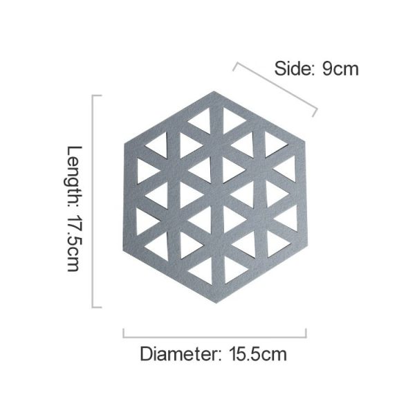 4 PCS Geometry Felt Household Tableware Dish Insulation Mat Cup Absorbent Pad, Color: Gray-blue (triangle) - Image 2