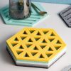 4 PCS Geometry Felt Household Tableware Dish Insulation Mat Cup Absorbent Pad, Color: Dark gray (triangle) - Image 4
