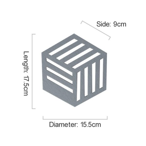 4 PCS Geometry Felt Household Tableware Dish Insulation Mat Cup Absorbent Pad, Color: Gray-blue (bar) - Image 2