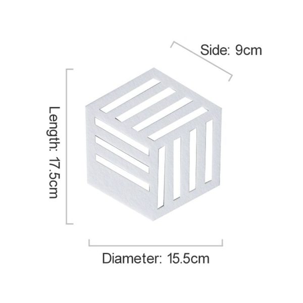 4 PCS Geometry Felt Household Tableware Dish Insulation Mat Cup Absorbent Pad, Color: White (bar) - Image 2
