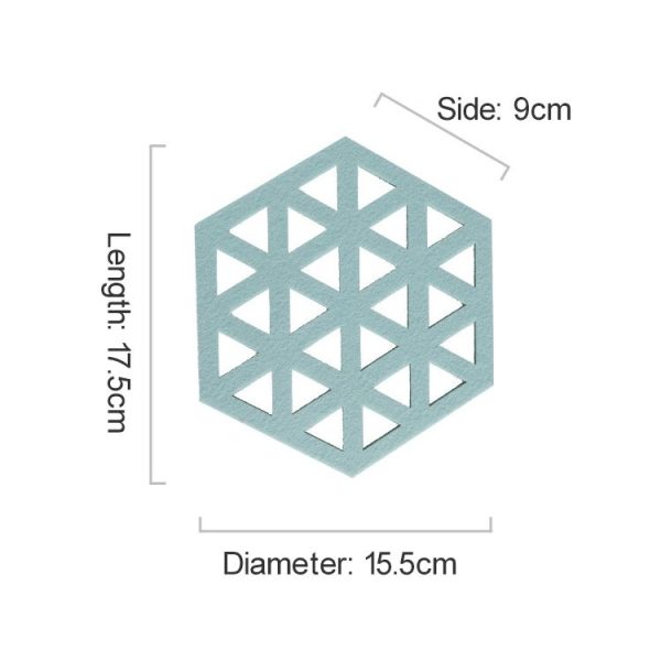 4 PCS Geometry Felt Household Tableware Dish Insulation Mat Cup Absorbent Pad, Color: Green (triangle) - Image 2