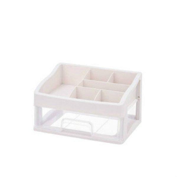 2 PCS Plastic Storage Drawer Makeup Desktop Storage Box, Size: 1 Layer (Transparent) - Image 2