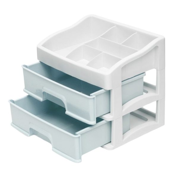 2 PCS Plastic Storage Drawer Makeup Desktop Storage Box, Size: 2 Layer (Pink) - Image 4