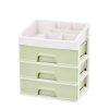 2 PCS Plastic Storage Drawer Makeup Desktop Storage Box, Size: 3 Layer (Green) - Image 2