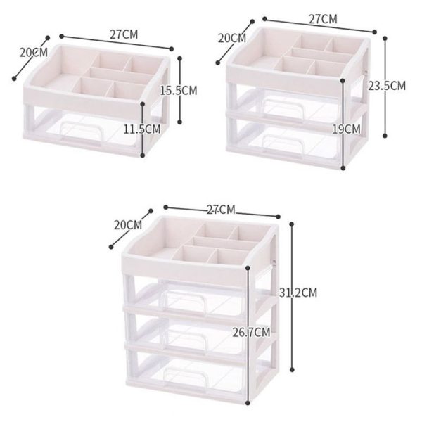 2 PCS Plastic Storage Drawer Makeup Desktop Storage Box, Size: 3 Layer (Green) - Image 3