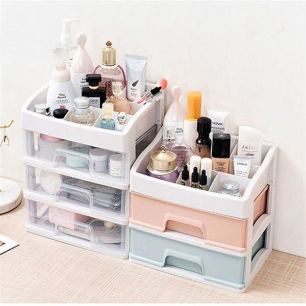 2 PCS Plastic Storage Drawer Makeup Desktop Storage Box, Size: 3 Layer (Green) - Image 4