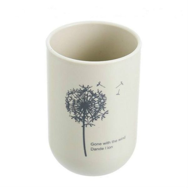 Simple Cute Brushing Cup Couple Plastic Mouthwash Cup, Pattern: Dandelion (Light khaki)