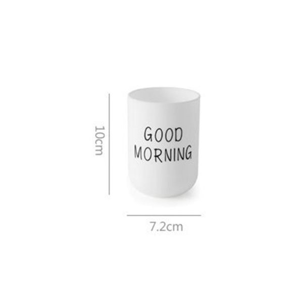 Simple Cute Brushing Cup Couple Plastic Mouthwash Cup, Pattern: Dandelion (Light khaki) - Image 5