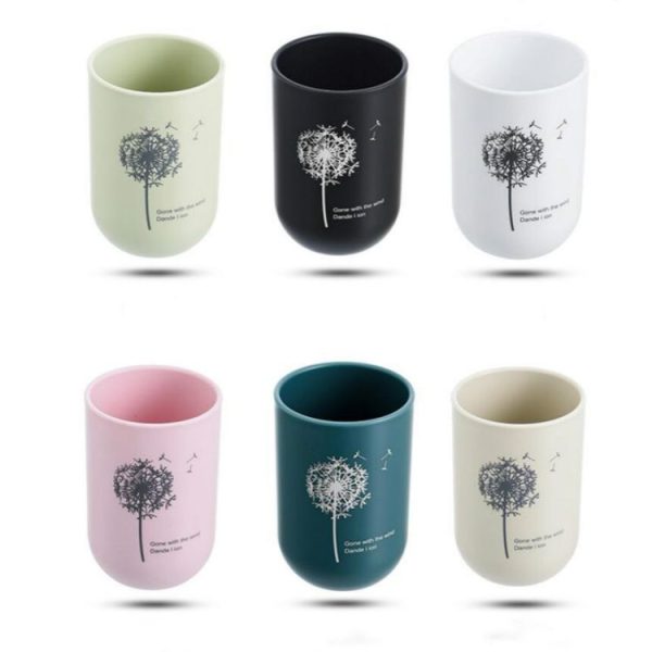 Simple Cute Brushing Cup Couple Plastic Mouthwash Cup, Pattern: Dandelion (Light khaki) - Image 6