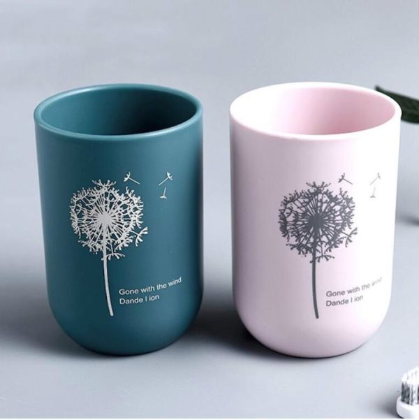 Simple Cute Brushing Cup Couple Plastic Mouthwash Cup, Pattern: Dandelion (Light khaki) - Image 7