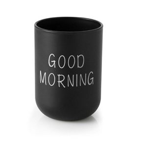 Simple Cute Brushing Cup Couple Plastic Mouthwash Cup, Pattern: Word (Black)