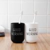 Simple Cute Brushing Cup Couple Plastic Mouthwash Cup, Pattern: Word (Black) - Image 6