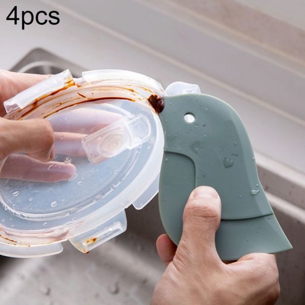 4 PCS Penguin Shape Soft Scraper Kitchen Baking Gadget (Dark Green)