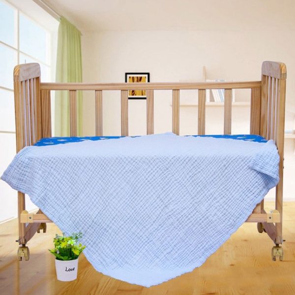 Pleated Craft Gauze Quilt Covered by Baby Blanket, Size: 110x110cm (Blue)