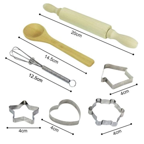 11 PCS / Set Kids Cooking Baking Kit Kitchen Chef Costume Role Play Apron Hat Gloves Set for Children - Image 3