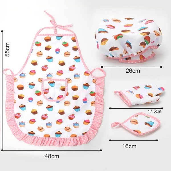 11 PCS / Set Kids Cooking Baking Kit Kitchen Chef Costume Role Play Apron Hat Gloves Set for Children - Image 6