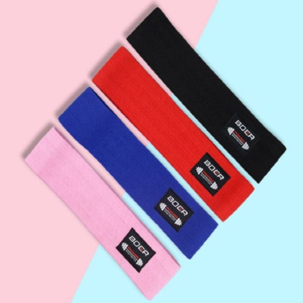 2PCS BOER Polyester + Latex Silk Anti-skid Elastic Fitness Resistance Ring Yoga Stretch Belt - Image 2