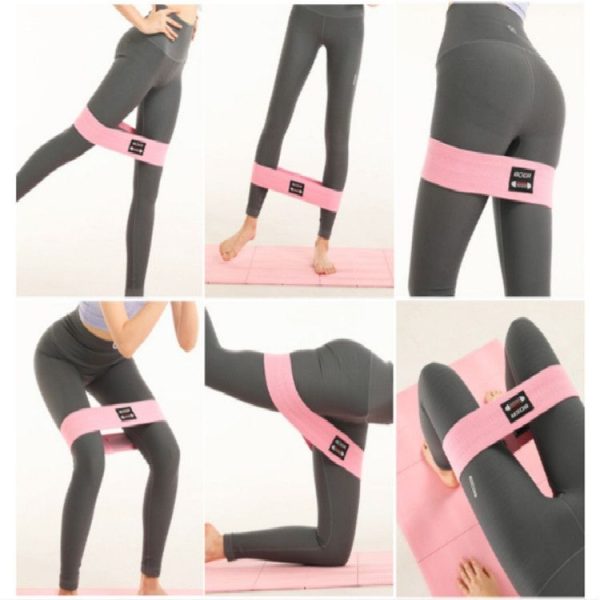 2PCS BOER Polyester + Latex Silk Anti-skid Elastic Fitness Resistance Ring Yoga Stretch Belt - Image 7