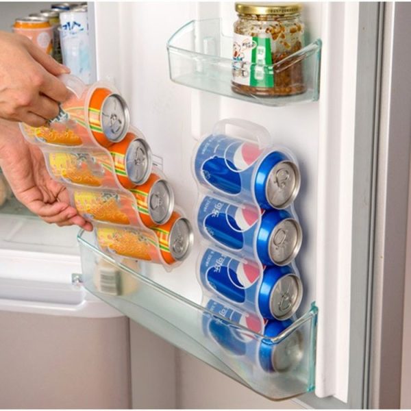 Kitchen Cans Beverage Storage Box Canned Beer Refrigerator 4 Grid Rack - Image 4