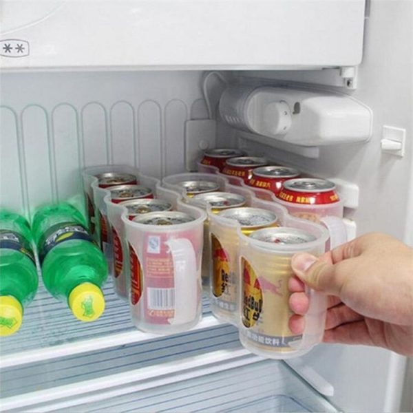 Kitchen Cans Beverage Storage Box Canned Beer Refrigerator 4 Grid Rack - Image 5