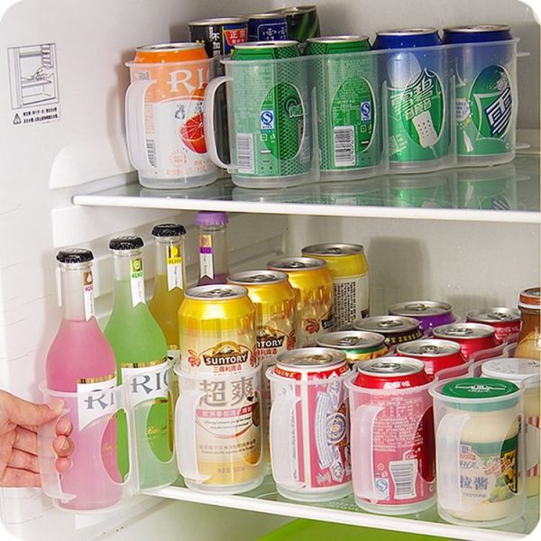 Kitchen Cans Beverage Storage Box Canned Beer Refrigerator 4 Grid Rack - Image 6