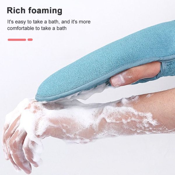 Bath Body Shower Gloves Skin Exfoliating SPA Massage Mitt Lattice Particles Washcloth (Grey White) - Image 5