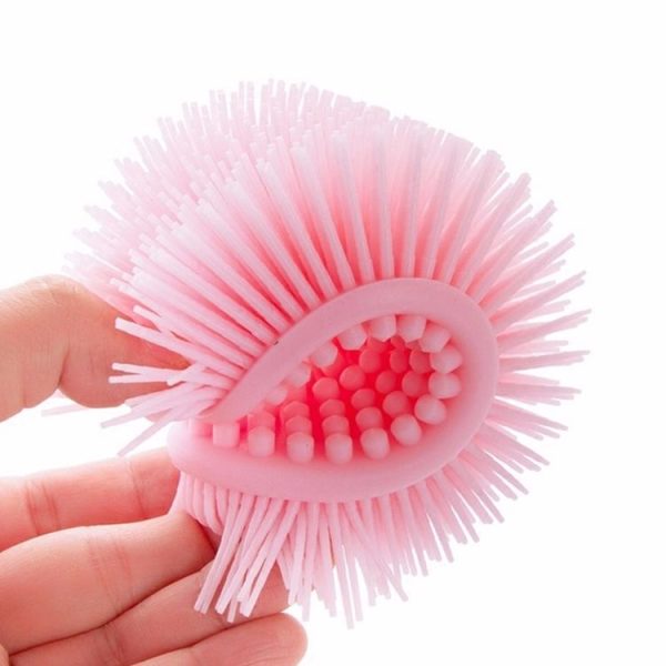 Silicone Scalp Shower Massage Brush Soft Baby Bath Brush (Pink) - Image 2
