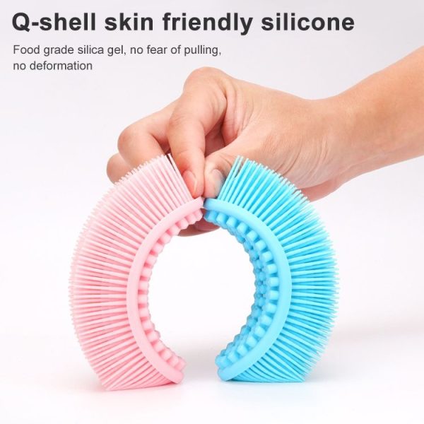 Silicone Scalp Shower Massage Brush Soft Baby Bath Brush (Pink) - Image 6