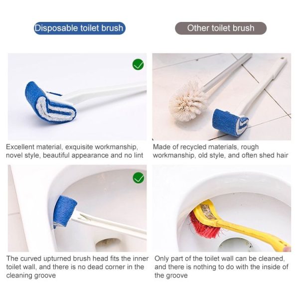 No Dead Corner Soft Bristles Disposable Toilet Brush (Green) - Image 7