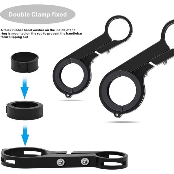 Cycling Handlebar Bike Flashlight Holder Handle Bar Bicycle Accessories Extender Mount Bracket (Blue) - Image 4