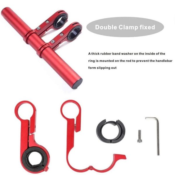 Cycling Handlebar Bike Flashlight Holder Handle Bar Bicycle Accessories Extender Mount Bracket (Blue) - Image 5