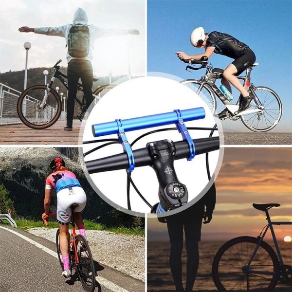 Cycling Handlebar Bike Flashlight Holder Handle Bar Bicycle Accessories Extender Mount Bracket (Blue) - Image 7