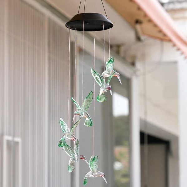Creative Electronics Solar LED Hummingbird Wind Chime Light Seven Colors - Image 5