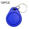10PCS IC Access Control Card Entree Control M1 Compatibel Fudan Rfid 13.56Mhz Keyfob Sleutelhanger Tag Sleutelhanger (Blue)
