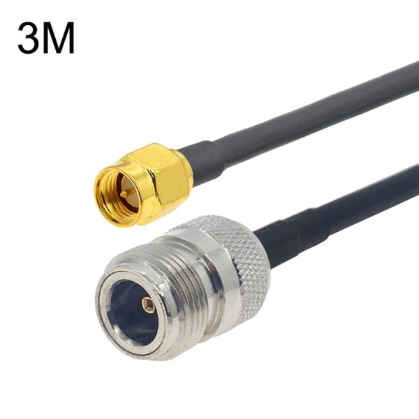 SMA Male to N Female RG58 Coaxial Adapter Cable, Cable Length: 3m