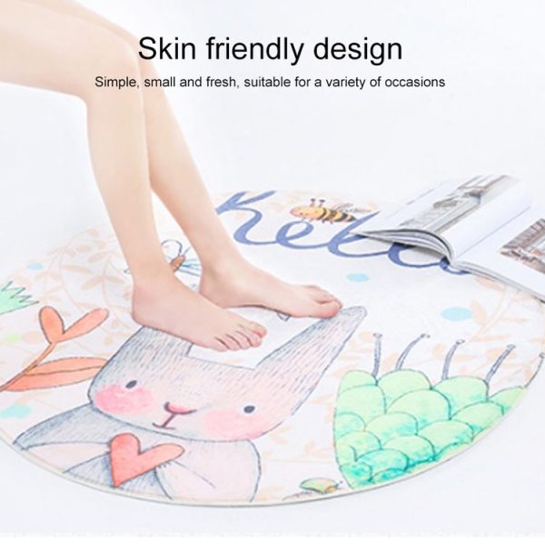 Cute Hand-painted Animal Carpet Round Mat Chair Cushion Baby Crawling Floor Mat Pad, Size: Diameter 60cm (Pink Fox) - Image 5