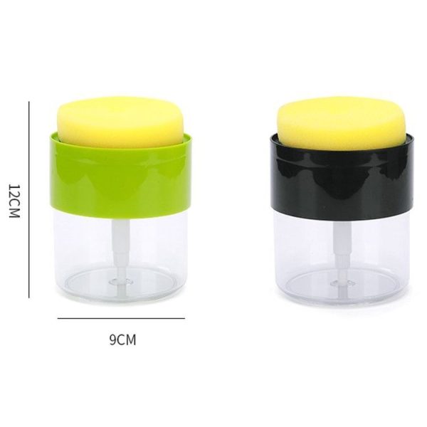 Kitchen Detergent Press Bottle Wipe Combination Dish Brush Soap Liquid Box (Green) - Image 2
